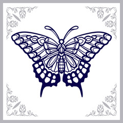 Beautiful butterfly mandala arts. isolated on white background