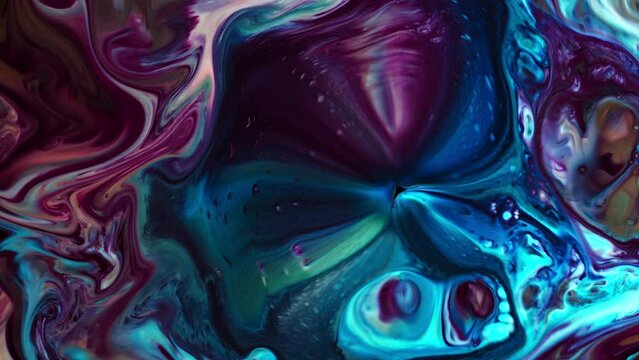 Abstract Paint Ink Spread like Explotion on Milky Surface