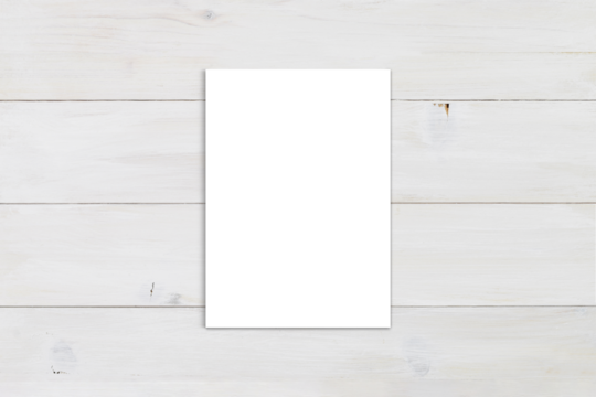 5x7 Poster Mockup on Modern Wood Background with Clipping Path