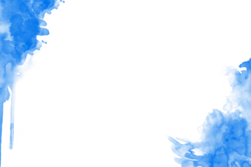 Abstract Blue Watercolor Splashes Isolated from Background