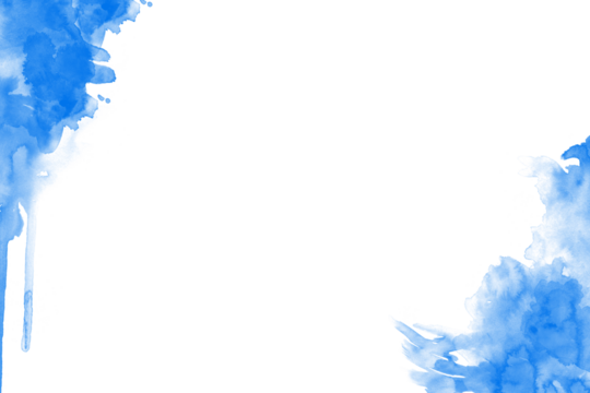 Abstract Blue Watercolor Splashes Isolated from Background