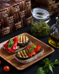 bruschetta with grilled vegetables