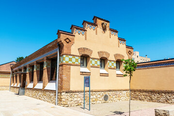 Fototapeta na wymiar Slaughterhouse of Tortosa, catalan modernism building in Tortosa, Catalonia, Spain