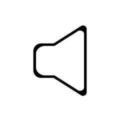 Transparent icon of audio speaker or volume symbol on withe background with waves. Vector illustration