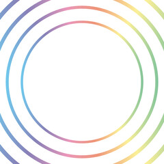 Rainbow pastel dot circle frame halftone on the white background. Vector illustration.