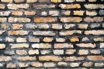 Vintage brown brick wall backdrop.