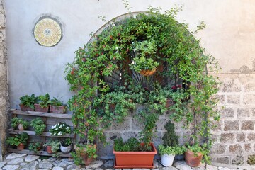 The window of an old house in Caserta, an old town in Campania, Italy.