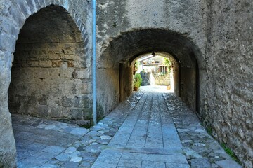 Fototapeta premium A narrow street in Caserta, an old town in Campania, Italy.