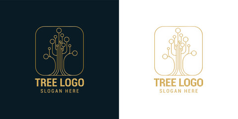 Tree Logo Icon Template Design Golden Tree Logo Design for Corporate Company Logo
