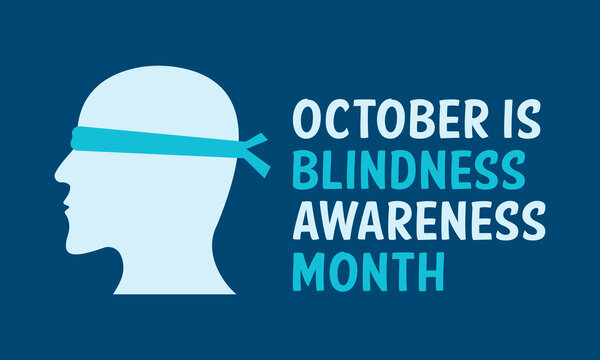 Blindness awareness month is observed every year in october. Template for banner, card, background. Vector illustration.