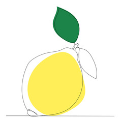 lemons one line drawing, sketch