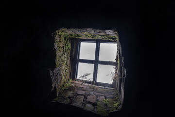 window from above in an old room