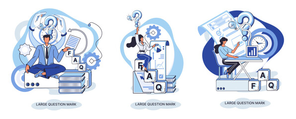 Fototapeta premium Ladge question mark metaphor. Problem and solution concept, question mark. Ask questions and receive answers. Online support center. Solving complex issues, why sign forum. FAQ frequently asked help