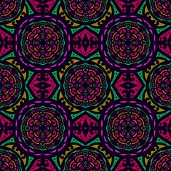 Seamless geometric folklore ornament, Tribal ethnic texture. Seamless striped pattern in Aztec style, Figure tribal embroidery, Scandinavian, Ikat pattern