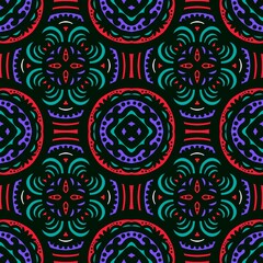 Seamless geometric folklore ornament, Tribal ethnic texture. Seamless striped pattern in Aztec style, Figure tribal embroidery, Scandinavian, Ikat pattern