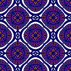 Seamless geometric folklore ornament, Tribal ethnic texture. Seamless striped pattern in Aztec style, Figure tribal embroidery, Scandinavian, Ikat pattern