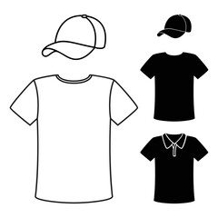 T-shirts template mockup set in vector format - 532024525