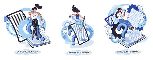 Fototapeta premium Ladge question mark metaphor. Problem and solution concept, question mark. Ask questions and receive answers. Online support center. Solving complex issues, why sign forum. FAQ frequently asked help