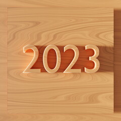 2023 wooden numbers wooden background congratulations calendar
