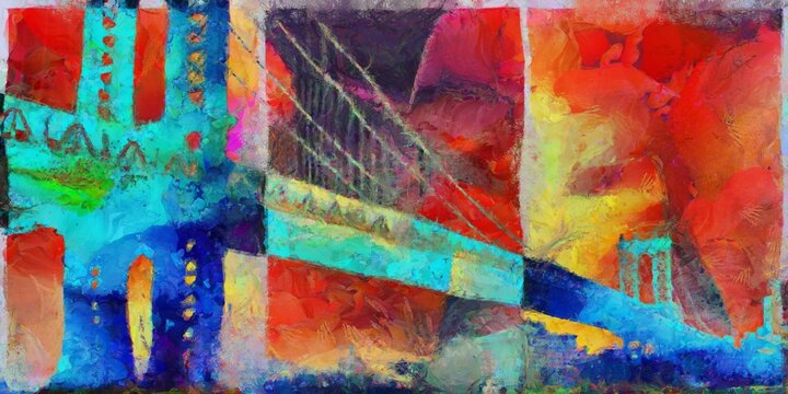 Manhattan bridge abstract