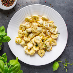 tortellini vegetable healthy meal food snack diet on the table copy space food background veggie vegan or vegetarian food no meat