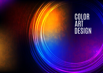 Overlapping circular lines, primitive composition. Vector geometric minimal abstract background for banner, background, landing page.