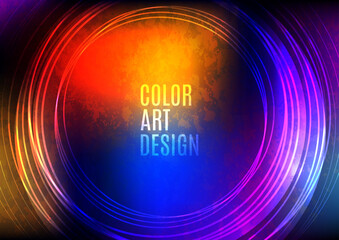 Overlapping circular lines, primitive composition. Vector geometric minimal abstract background for banner, background, landing page.