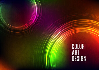 Overlapping circular lines, primitive composition. Vector geometric minimal abstract background for banner, background, landing page.