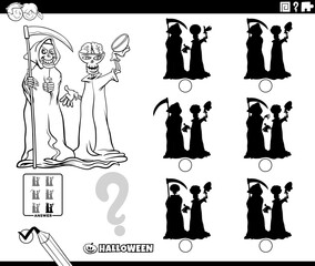 shadows game with cartoon grim reaper coloring page