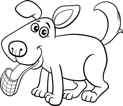cartoon dog comic character with slipper coloring page