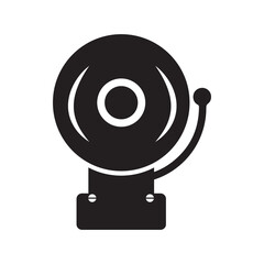Emergency fire alarm alert icon | Black Vector illustration |