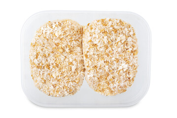 Fresh  schnitzel on a white isolated background