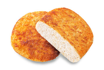 Fresh  schnitzel on a white isolated background