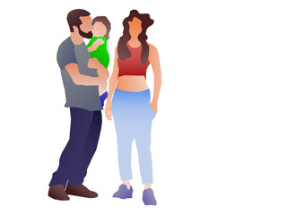 married couple with a baby in their arms