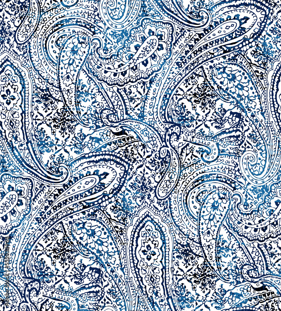 Canvas Prints seamless paisley pattern, ethnic print.