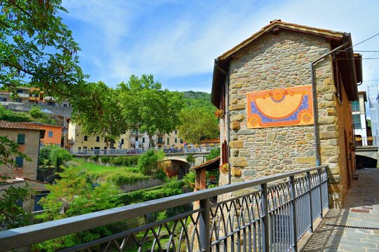 landscape of Loro Ciuffenna, ancient village located in Valdarno, Arezzo in Tuscany Italy