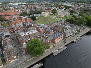 Obraz premium aerial view of the medieval walled City of york, England 