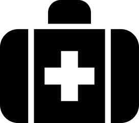 Isolated icon of a doctor's case.  Concept of healthcare, doctor and hospital. 