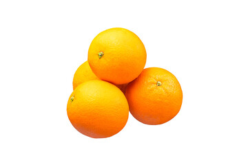 Fresh yellow oranges isolated on a white background. Full Depth of field