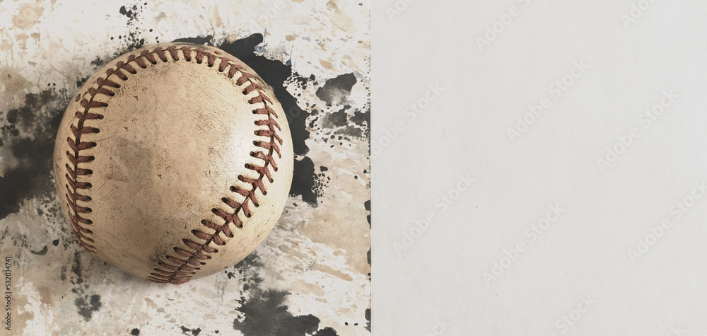 Canvas Prints old retro vintage background with baseball ball and copy space for sport banner. - Canvas Prints