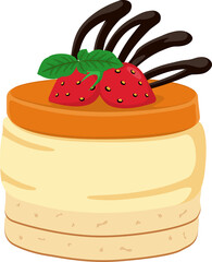Orange Cheese Cake On top Strawberry and chocolate