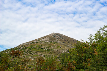 Rtanj, Serbian natural pyramid with blue sky. Wallpaper like picture. Serbian Hiking peak. Serbian nature. Aliens legend in Serbia.Serbian Hiking center
