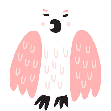 Cute pink owl illustration