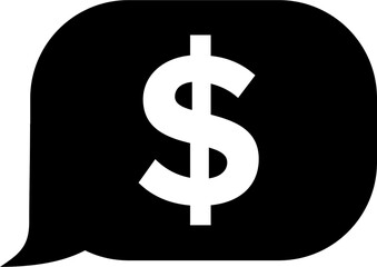 dollar symbol cutout into a speech bubble icon