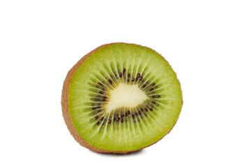 Naklejka na ściany i meble Half of kiwi fruit on white background