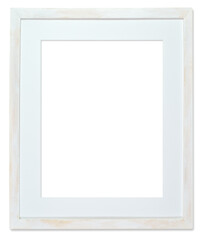 White Wood Frame and Matte with Copy Space