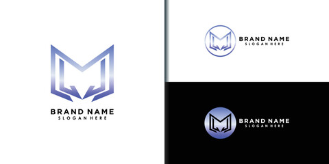 letter mlj logo design illustration with creative concept premium verctor