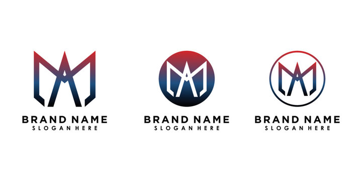 letter ma logo design illustration with creative concept premium verctor