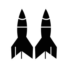 Obraz na płótnie Canvas Space launch ship rocket icon | Black Vector illustration |