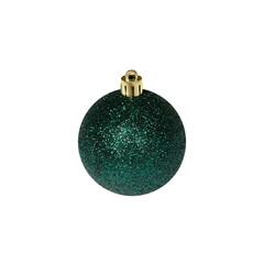 Christmas green bauble isolated on transparent background. Christmas decorations.